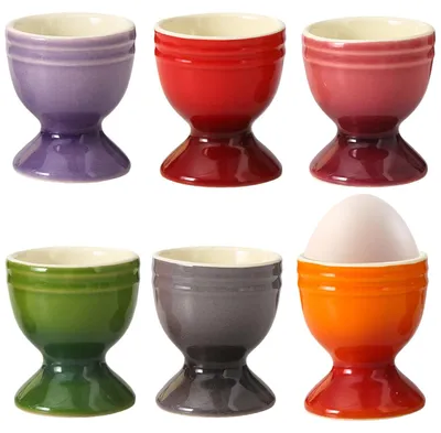 Eierdopjes-Set, 6er, Keramik, bunt, 6x5,2 cm, spülmaschinengeeignet