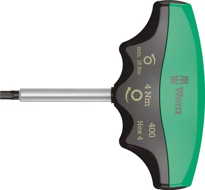 Imagen del producto de Destornillador de par con cabeza hexagonal de 6 caras, 4 mm, con par de apriete fijo de 4 Nm. Marca: WERA
