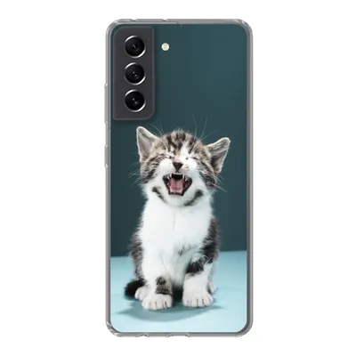 Produktbild von MuchoWow® Handyhülle Schutzhülle Hülle für Samsung Galaxy S21 FE Katze - Kätzchen - Miau Silikon Softcase Handy Hülle - Mobiltelefonhülle