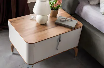 Immagine prodotto di Camera da letto lussuoso comodino tavolino design moderno nuovo legno bianco
