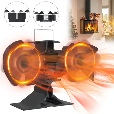 Productafbeelding van XMTECH kachelventilator, ovenventilator, kachelventilator zonder stroom, ventilator voor hout/aanmaakhout/open haard/ovenpijp, ventilator voor open haard