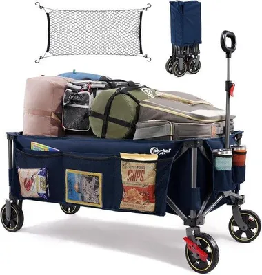 Produktbild von Famanu Faltbare Bollerwagen XXL - 400L, 160 kg Tragfähigkeit, Handwagen für Strand, Camping & Garten