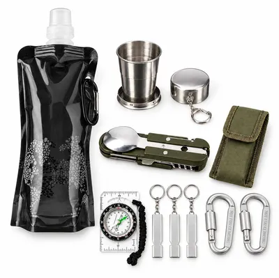 Produktbild von Survival Kit Outdoor Notfallset Camping Wandern Vorsorge 5 Varianten zur Auswahl – Survival Kit Tagesausflug