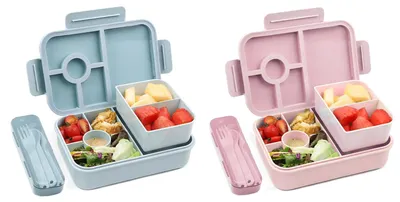 Productafbeelding van Solidchoice - Lunch Box, Set van 2, Lekvrije Bento Box met 5 + 2 Compartimenten