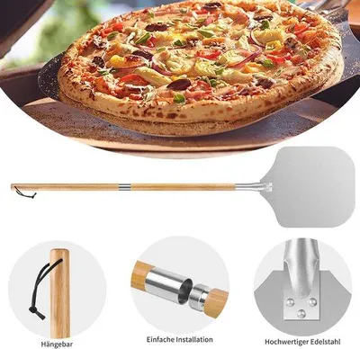 Image de Pelle à pizza perforée Famanu - Acier inoxydable