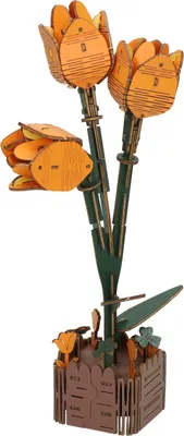Produktbild von 3D-Bausatz Tulpen aus Holz - 60 Teile.
