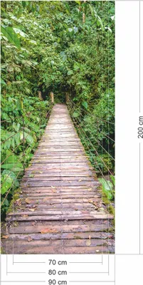 Produktbild von selbstklebendes Türbild - Hängebrücke 0,9 x 2 m - Türtapete Türposter Klebefolie Dekorfolie