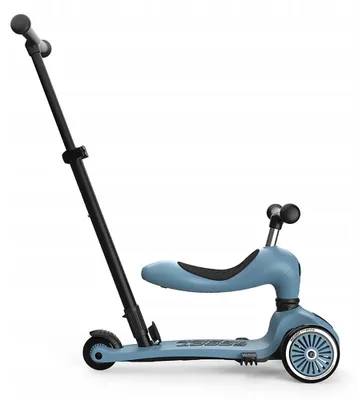 Produktbild von Kinderroller 2in1 Scoot and Ride HK1 Push and Go blau mit verstellbarer Schiebestange