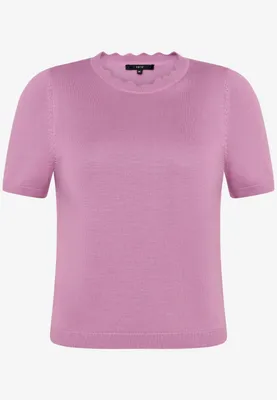 Produktbild von Kurzarmpullover mit Wellensaum