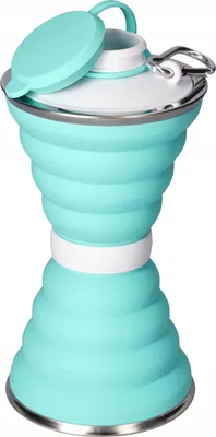 Obrázek produktu pro Skládací silikonový hrnek na vodu, 500 ml, zelený (9,6 x 18,5 cm)
