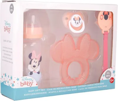 Image de Set Disney Baby Mickey ou Minnie Mouse avec anneau de dentition et biberon