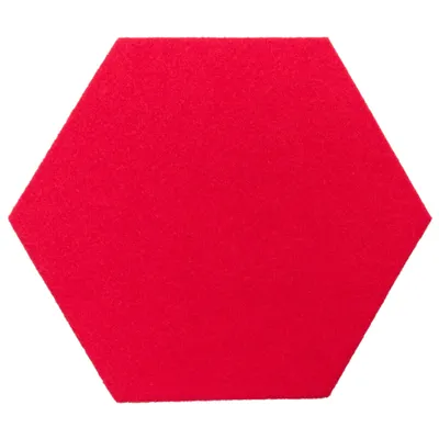Zdjęcie produktu dla Heksagon filcowo-korkowy 15x17 cm panel dekoracyjny czerwony