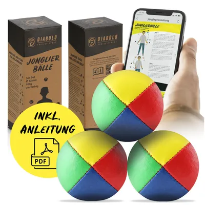 Imagen del producto de Set de 3 pelotas para malabarismo, de 62 mm, fabricadas en cuero sintético resistente al agua