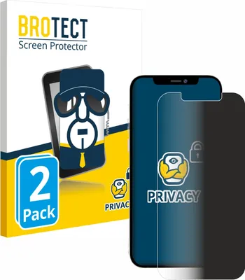 Produktbild von 2x BROTECT Sichtschutzfolie für Apple iPhone 12 Pro Max Anti-Spy Privacy Sichtschutz Blickschutz Folie Blaulicht-Schutz