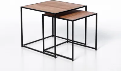 Produktbild von Couchtisch-Set SQUARE, Tischplatten Eichenfurnier