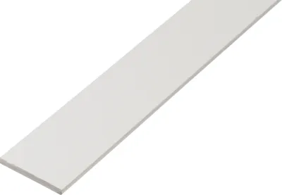 Produktbild von Alberts Flachstange | Kunststoff, weiß | 1000 x 25 x 2 mm