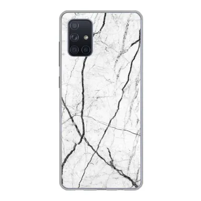Produktbild von MuchoWow® Handyhülle Schutzhülle Hülle für Samsung Galaxy A51 Marmor - Schwarz - Weiß Silikon Softcase Handy Hülle - Schutzabdeckung