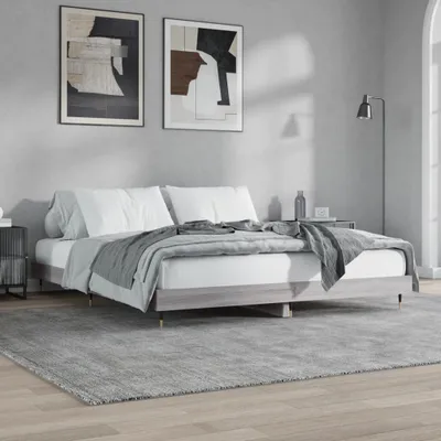 Produktbild von The Living Store Bettgestell Grau Sonoma 120x200 cm Holzwerkstoff