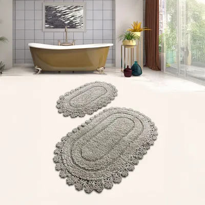 Produktbild von Bosdela Badezimmerteppich Set - 60x100 cm + 50x60 cm (2-teilig)Stone