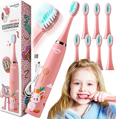Obrázek produktu pro Teeth-1 Růžový Elektrický Zubní Kartáček Pro Děti