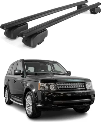 Image de Barres de toit Transversales pour Range Rover Sport L320 2005-2013 Alu Noir 2Pcs