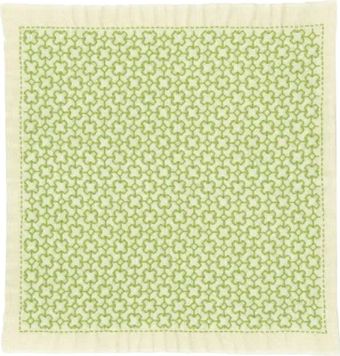 Zdjęcie produktu dla Zestaw do haftu Olympus Hitomezashi Sashiko "Hana Fukin Linked Crosses", tkanina drukowana, 33x33cm, oryginał z Japonii