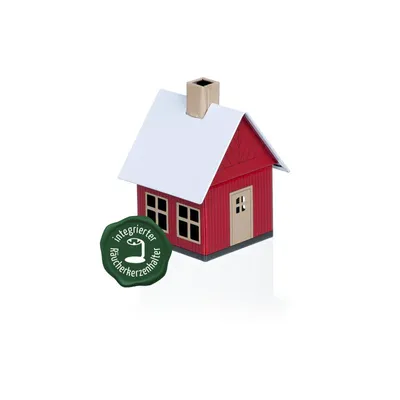 Produktbild von 2204 - Räucherhäuschen aus Metall "Waldhaus rot", 98 mm