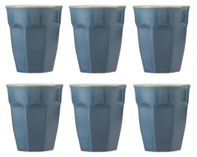 Produktbild von 6er Set Cafe Latte Becher Mynte Cornflower blau 200ml Steingut Ib Laursen