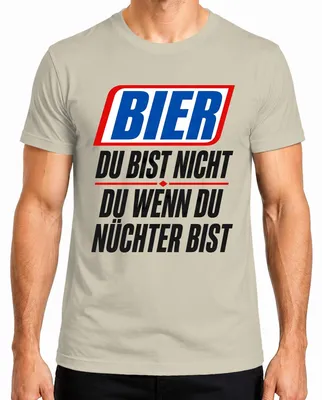 Productafbeelding van "Bier: Je bent niet jezelf als je nuchter bent." Heren T-shirt, natuurprint, maat XL