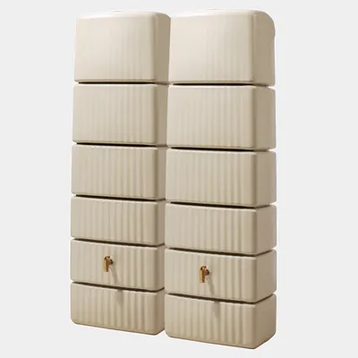 Produktbild von 2x 330L GRAF SLIM Wandtank SET sandbeige inkl. Verbinder 1820x580x370cm