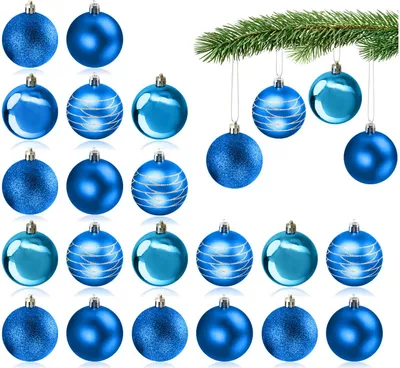 Produktbild von com-four® 20x Weihnachtskugeln, Christbaumkugeln bruchsicher aus Kunststoff für Weihnachten, Baumschmuck für den Christbaum mit Anhänger, Ø 6 cm
