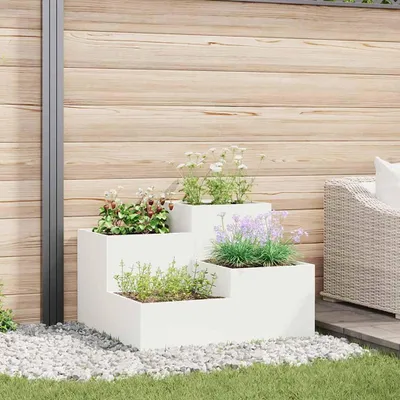 Immagine prodotto di Maison Exclusive - Vaso da giardino bianco 80 x 80 x 60 cm Acciaio