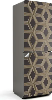 Produktbild von Geometrisches Linienmuster – Kühlschrank Aufkleber – Klebefolie Kühlschrank – Kühlschrank Nachbildung – Kühlschrankfolie selbstklebend – Küchen Nachbildungation – 60x180 cm