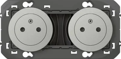 Image de Double prise avec terre Dooxie, LEGRAND, aluminium