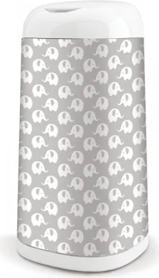 Zdjęcie produktu dla kosz na pieluchy Angelcare Dress Up + 1 wkładka do kosza - Elephants Grey