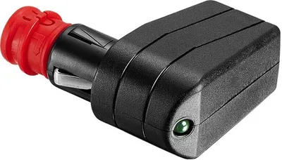 Productafbeelding van Pro Car 65008 Winkeladapter met LED-indicator, zwart - Universele adapter voor sigarettenaanstekers en voertuigstekkerdozen (DIN EN ISO 4165)