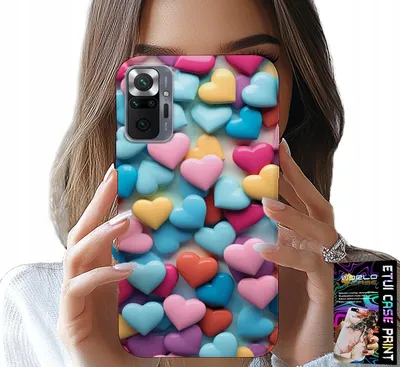 Zdjęcie produktu dla Etui Do Xiaomi Redmi 10 - Kolorowe Serca Możliwość Personalizacji