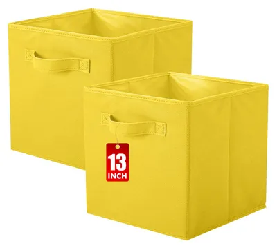 Produktbild von Stoffaufbewahrungsboxen, 2 Stück, faltbare Aufbewahrungswürfel, würfelförmige Aufbewahrungsboxen, 33 x 33 x 33 cm