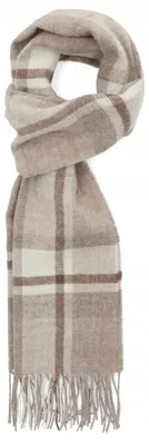 Produktbild von Lancerto Damen Wollschal 100% Wolle Beige Kariert