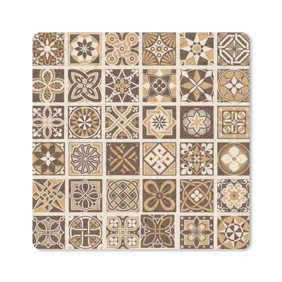 Produktbild von MuchoWow® Mauspad Mousepad Design - Blumen - Braun - Natur - Vintage 20x20 cm - Mousepads - Maus Mat - Pad - Mausunterlage - Desk Mat - Bureauartikeln
