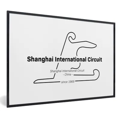 Produktbild von MuchoWow® Gerahmtes Poster China - Formel 1 - Rennstrecke 90x60 cm - Poster mit Schwarzem Bilderrahmen Wandposter Rahmen Foto Bilder - Fotorahmen - Foto-Plakat