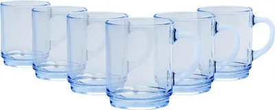 Produktbild von Duralex Versailles Kaffeetassen aus Glas – 260 ml – Marineblau – 6er-Pack