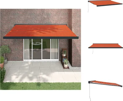 Produktbild von vidaXL Markise Einziehbar Orange und Braun 4,5x3 m Stoff und Aluminium -  Markisen