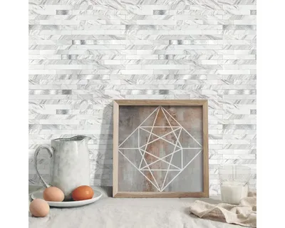 Obrázek produktu pro Samolepicí panel WallTiles Premium metal&marbleTiles metalický/bílý/stříbrný 30,4 x 30,4 cm