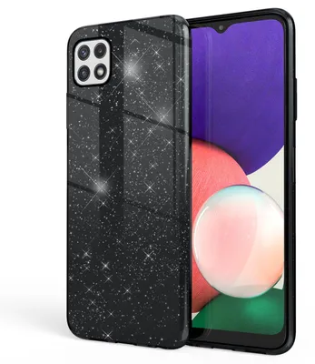 Obrázok produktu pre NALIA Robustné trblietavé puzdro pre Samsung Galaxy A22 5G, nárazuvzdorné lesklé, vystužené silikónové puzdro Black