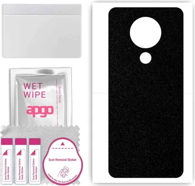 Produktbild von apgo Rückseite Schutzfolie, Skin, kompatibel mit Nokia 5.3, Hinten Displayschutzfolie aus Vinylfolie, kratzfest, einfache Montage - Mattschwarz