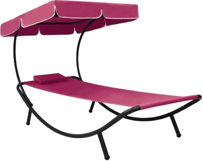 Produktbild von Sonnenliege mit Sonnendach & Kissen Rosa