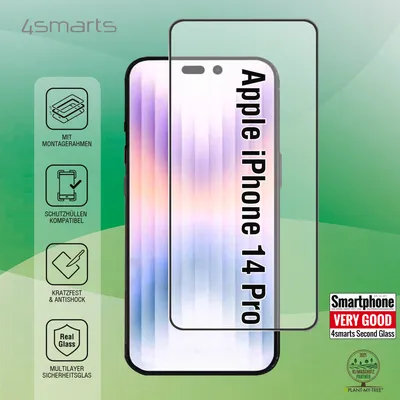 Produktbild von 4Smarts Second Glass X-Pro Full Cover fr iPhone 14 Pro
