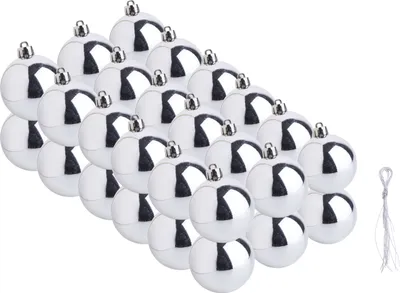 Produktbild von Weihnachtskugeln aus Kunststoff, 36 Stück, Ø 60 mm Silber