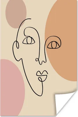 Produktbild von MuchoWow® Poster Pastell - Minimalismus - Gesicht 60x90 cm - Wanddekoration